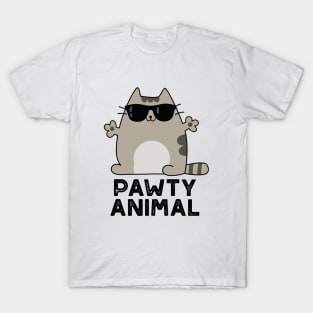 Pawty Animal Cute Party Cat Pun T-Shirt